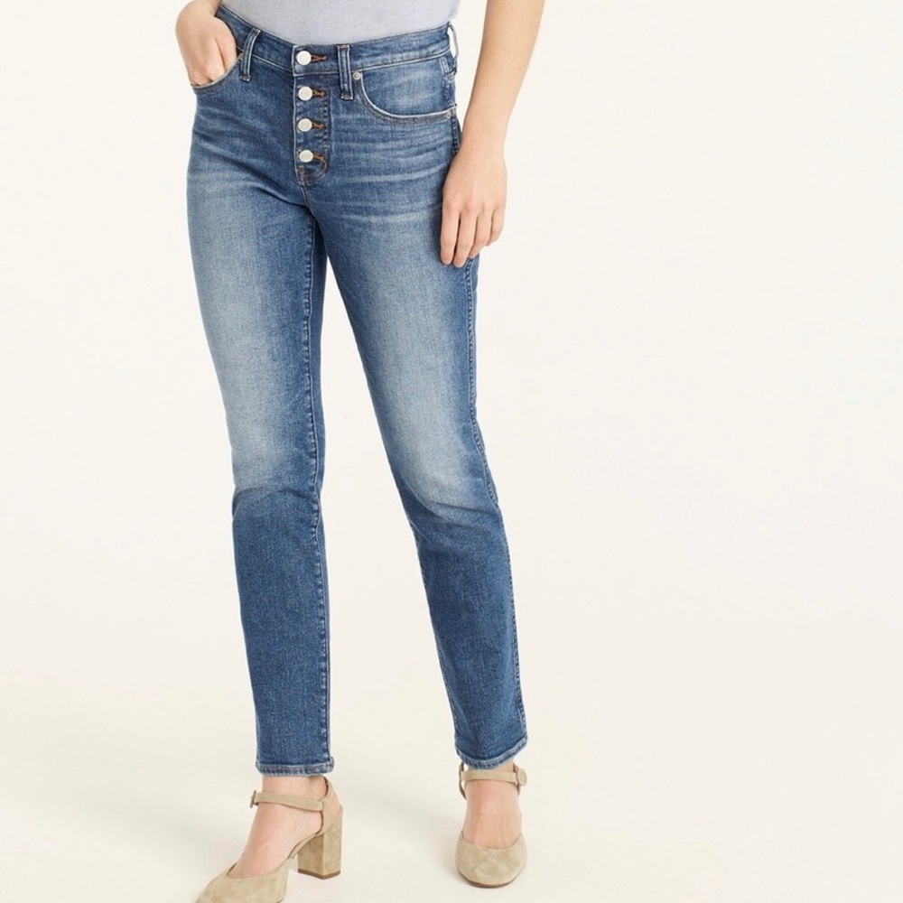 J.Crew 9” Vintage Slim Straight Button fly jeans in Lodge wash size 30